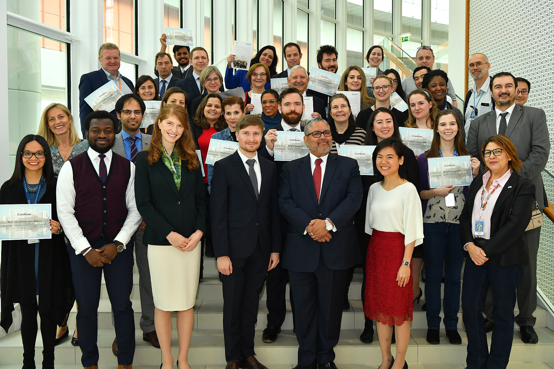 Official closing event of the UN-NYG Mentoring Programme, held at the Agency headquarters in Vienna, Austria. 8 March 2019 Speech by Mentors and Mentees Ms Patricia Gody-Kain - Mentor Mr Christophe Xerri - Mentor Ms Johanna Slaets - Mentee Mr Joseph Hiess - Mentee Ms Melissa Buerbaumer - Mentor Photo Credit: Dean Calma / IAEA UN NYG OFFICERS: Chirayu Batra - President Denis Subbotnitskiy - Vice President Kirsten Virginia Glenn - Communications and Liaison Officer Marianne Nari Fisher – Treasurer Babatunde Adigun – Programme Manager Amelia Lee Zhi Yi - Mentoring Coordinator Rong Liu - Intern Coordinator The UN-NYG Mentoring Programme is a project initiated by the UN-NYG and led by Ms Amelia Lee Zhi Yi, the UN-NYG Mentoring Coordinator. The programme is implemented with support from the IAEA Office of the Deputy Director General, Ms Mary Alice Hayward, Head of the Department of Management. The key vision of the mentoring programme is to act as a platform for IAEA staff to strengthen their professional skills at the workplace and improve networking capacity through the cultivation of cross departmental and generational relationships. The goals of the Mentoring Programme are to: 1. Strengthen staff resources through mutual learning experiences for mentors and mentees, to nurture high performance leaders with the capacity to “give back” at the workplace 2.Develop self-sustaining professional relationships between mentors and mentees that narrow the gap between different departments and age groups at the IAEA